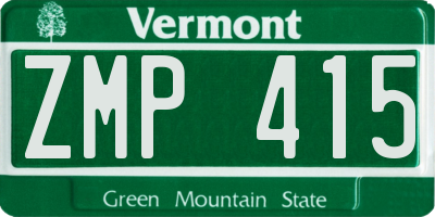 VT license plate ZMP415