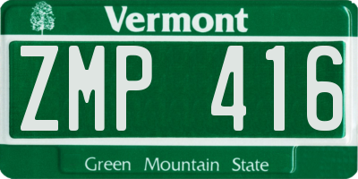 VT license plate ZMP416