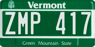 VT license plate ZMP417