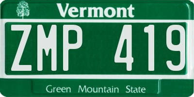 VT license plate ZMP419