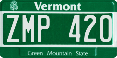 VT license plate ZMP420