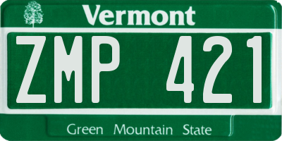 VT license plate ZMP421