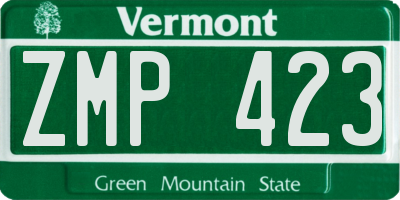VT license plate ZMP423