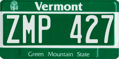 VT license plate ZMP427