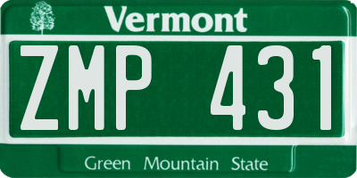 VT license plate ZMP431