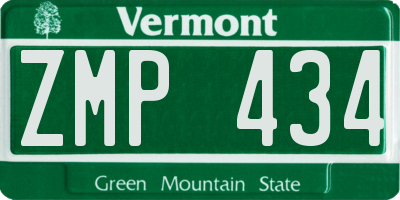 VT license plate ZMP434