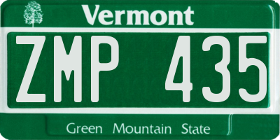VT license plate ZMP435