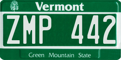 VT license plate ZMP442