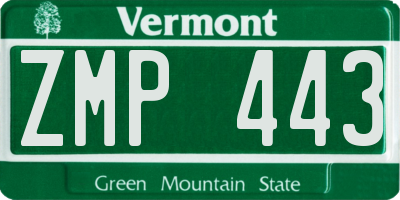 VT license plate ZMP443