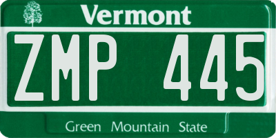 VT license plate ZMP445