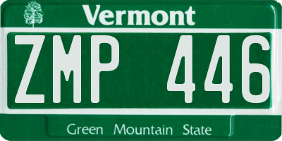 VT license plate ZMP446