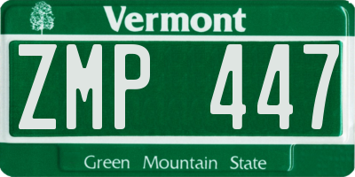 VT license plate ZMP447