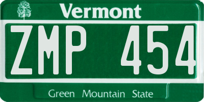 VT license plate ZMP454