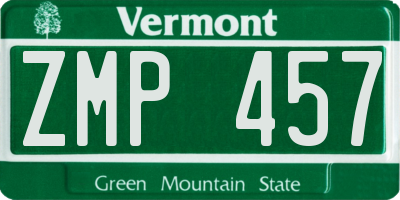 VT license plate ZMP457