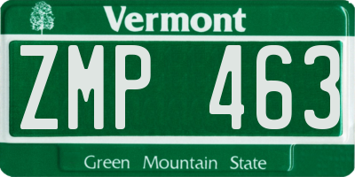 VT license plate ZMP463
