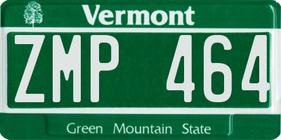 VT license plate ZMP464