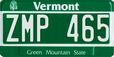 VT license plate ZMP465