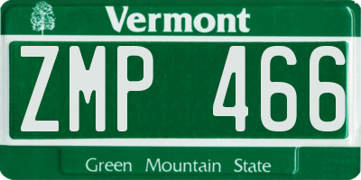 VT license plate ZMP466