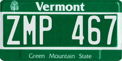 VT license plate ZMP467