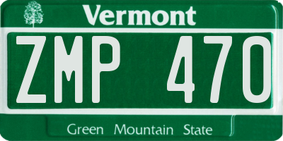 VT license plate ZMP470