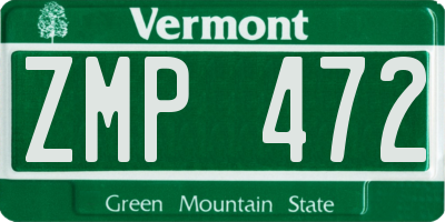 VT license plate ZMP472