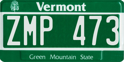 VT license plate ZMP473