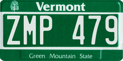 VT license plate ZMP479