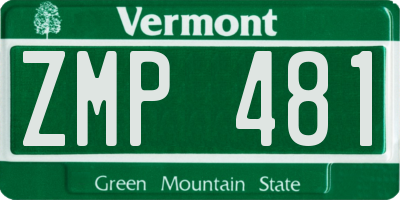 VT license plate ZMP481