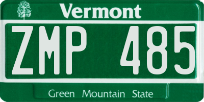 VT license plate ZMP485