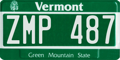 VT license plate ZMP487