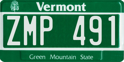 VT license plate ZMP491