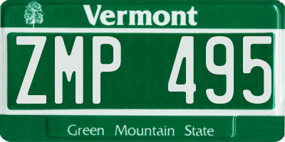 VT license plate ZMP495