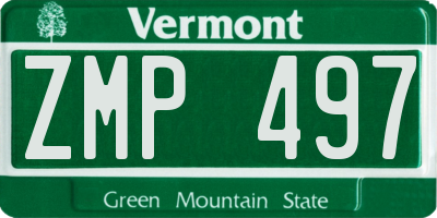 VT license plate ZMP497