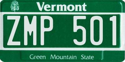 VT license plate ZMP501