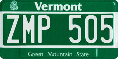 VT license plate ZMP505