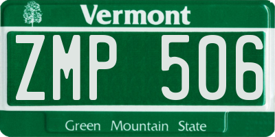 VT license plate ZMP506