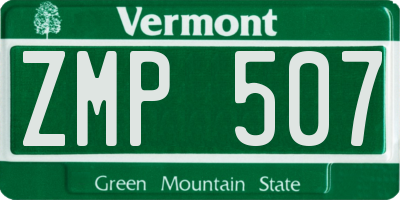 VT license plate ZMP507