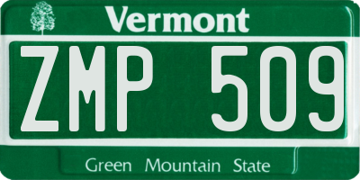 VT license plate ZMP509