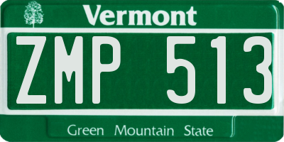 VT license plate ZMP513