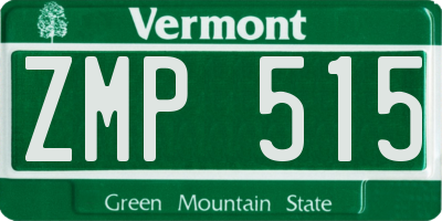 VT license plate ZMP515