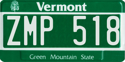 VT license plate ZMP518