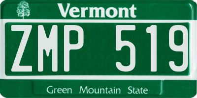 VT license plate ZMP519