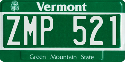 VT license plate ZMP521