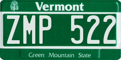 VT license plate ZMP522