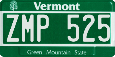 VT license plate ZMP525