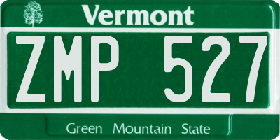 VT license plate ZMP527