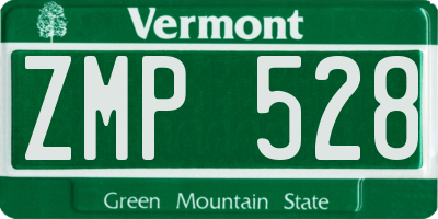 VT license plate ZMP528
