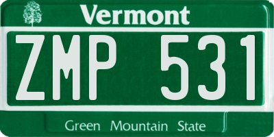 VT license plate ZMP531