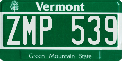 VT license plate ZMP539