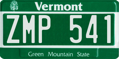 VT license plate ZMP541
